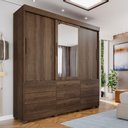 Ver imagem 1 de Guarda-Roupa 3 Portas 9 Gavetas com Espelho Florença Espresso Móveis