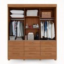 Ver imagem 7 de Guarda-Roupa 3 Portas 9 Gavetas com Espelho Florença Espresso Móveis Marrom/Cinamomo