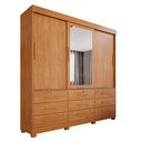 Ver imagem 2 de Guarda-Roupa 3 Portas 9 Gavetas com Espelho Florença Espresso Móveis Marrom/Cinamomo