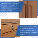 Ver imagem 6 de Guarda-Roupa 3 Portas 9 Gavetas com Espelho Florença Espresso Móveis Marrom/Cinamomo