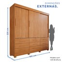 Ver imagem 3 de Guarda-Roupa 3 Portas 9 Gavetas Florença Espresso Móveis Marrom/Cinamomo