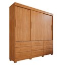 Ver imagem 2 de Guarda-Roupa 3 Portas 9 Gavetas Florença Espresso Móveis Marrom/Cinamomo