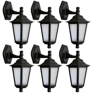 Kit 6 Arandelas Coloniais Externas Luminária de Parede Preta Bivolt 20w Retrô Jardim Dital