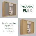 Ver imagem 5 de Guarda-Roupa Casal com Espelho 3 Portas 4 Gavetas 100% MDF Ipanema Cinza/Jequitibá/Granizo
