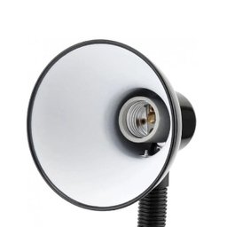 Kit Luminária de Mesa Base Abajur Haste Articulada Preta + Bulbo 9w Branco Quente Bivolt - 4
