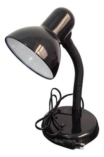 Kit Luminária de Mesa Base Abajur Haste Articulada Preta + Bulbo 9w Branco Quente Bivolt - 6