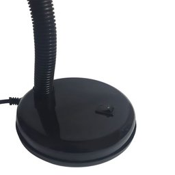 Kit Luminária de Mesa Base Abajur Haste Articulada Preta + Bulbo 9w Branco Quente Bivolt - 5