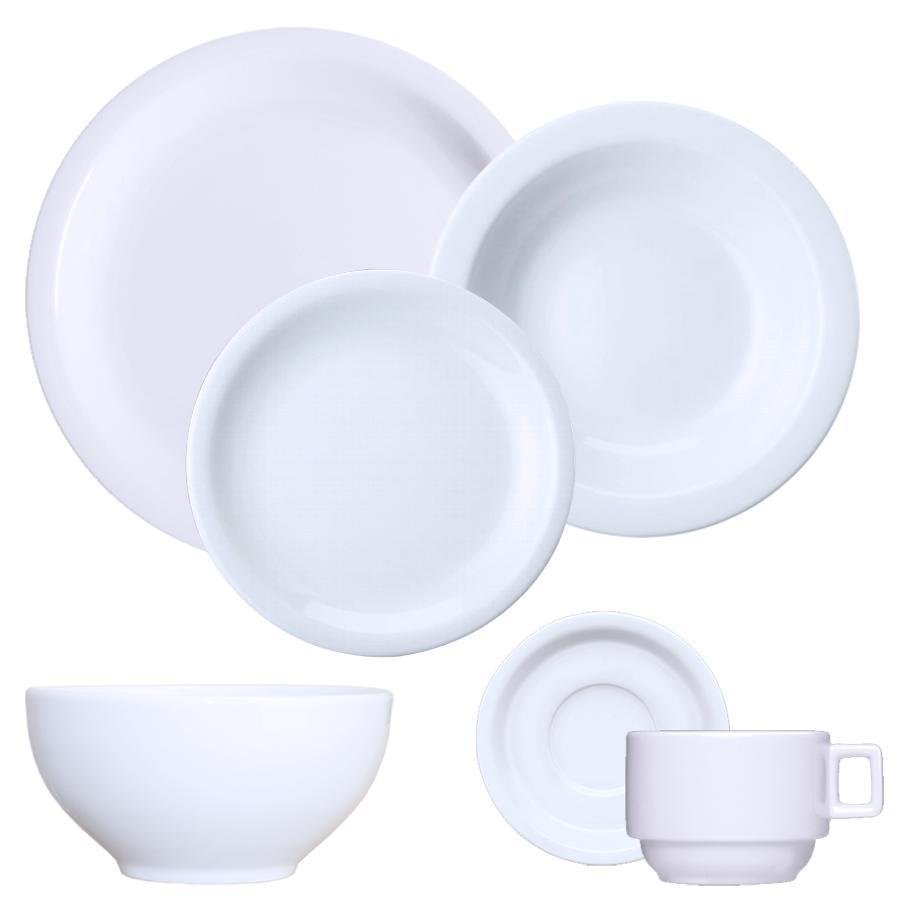 Jogo Jantar E Chá 36 Peças Com Bowl Porcelana Germer Iguaçu ...