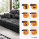 Ver imagem 4 de Sofá Retrátil/Reclinável Trento 2,30m Suede Velut Cinza c/ Molas no Assento - King House