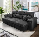 Ver imagem 1 de Sofá Retrátil/Reclinável Trento 2,30m Suede Velut Cinza c/ Molas no Assento - King House