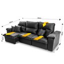 Ver imagem 3 de Sofá Retrátil/Reclinável Trento 2,30m Suede Velut Cinza c/ Molas no Assento - King House