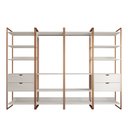Ver imagem 3 de Closet Industrial Casal Completo Loft Branco 4 Módulos Cabideiro com Gavetas Base Cobre
