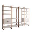 Ver imagem 2 de Closet Industrial Casal Completo Loft Branco 4 Módulos Cabideiro com Gavetas Base Cobre