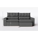 Ver imagem 3 de Sofá 230 Cm Retrátil e Reclinável Molas Ensacadas