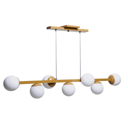 Lustre Pendente Figo 7 Globos Esfera De Vidro: Cor Dourado - 1