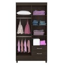 Ver imagem 4 de Guarda Roupa Solteiro 4 Portas Astro 42860 Ébano Touch Demóbile