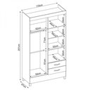 Ver imagem 2 de Guarda Roupa Solteiro 4 Portas Astro 42860 Ébano Touch Demóbile