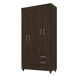 Guarda Roupa Solteiro 4 Portas Astro 42860 Ébano Touch Demóbile - 1