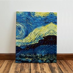 Kit 3 Quadro Decorativo Noite Estrelada Van Gogh Arte Sala 40x28cm - 5