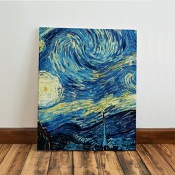 Kit 3 Quadro Decorativo Noite Estrelada Van Gogh Arte Sala 40x28cm - 4