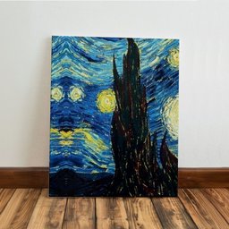 Kit 3 Quadro Decorativo Noite Estrelada Van Gogh Arte Sala 40x28cm - 3