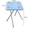 Mesa Dobravel para Petiscos Praia e Suporte Guarda Sol Chão Cor:branco - 6