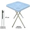 Mesa Dobravel para Petiscos Praia e Suporte Guarda Sol Chão Cor:branco - 5