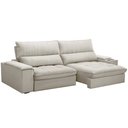 Ver imagem 5 de Sofá Retrátil Reclinável para Sala de Estar Living 280cm Nápoles F04 Veludo Bege - Lyam Decor