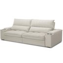 Ver imagem 2 de Sofá Retrátil Reclinável para Sala de Estar Living 280cm Nápoles F04 Veludo Bege - Lyam Decor