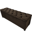 Ver imagem 1 de Puf Baú Estofado Capitonê de Casal 140x40x45cm Marrom Escuro - Alta Capacidade de Armazenamento