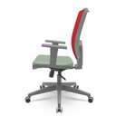 Ver imagem 3 de Cadeira Brizza Diretor Grafite Tela Vermelha Assento Vinil Verde Base Relaxplax Piramidal - 66419