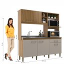 Ver imagem 3 de Cozinha Compacta 5 Portas e 1 Gaveta Marrom/Ipê/Cristalo