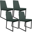 Ver imagem 1 de Kit 04 Cadeiras para Sala Jantar Base Aço Industrial Preto Dafne L02 Linho Verde Musgo - lyam