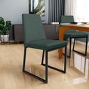 Ver imagem 3 de Kit 04 Cadeiras para Sala Jantar Base Aço Industrial Preto Dafne L02 Linho Verde Musgo - lyam