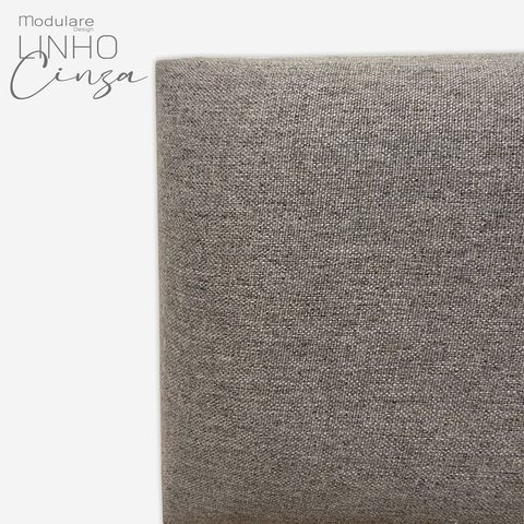 Cabeceira Estofada Kit com 18 Placas 30x40cm:linho Cinza