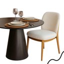 Ver imagem 3 de Mesa Cone Redonda Orgânica 90cm Madeira Ébano