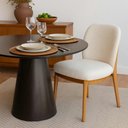 Ver imagem 2 de Mesa Cone Redonda Orgânica 90cm Madeira Ébano