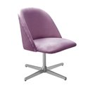 Ver imagem 2 de Poltrona Decorativa Gaia Giratória Metal para Sala, Quarto, Recepção Roxo