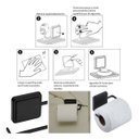 Ver imagem 6 de Papeleira Suporte Papel Higiênico de Parede Fixação Adesiva - Wp Connect Preto