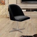 Ver imagem 1 de Poltrona Decorativa Gaia Giratória Metal para Sala, Quarto, Recepção Preto