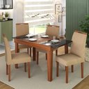 Ver imagem 2 de Mesa de Jantar Extensível 140 cm Naturalle Preto/Marrome
