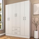 Ver imagem 2 de Guarda-Roupa Jamaica 134cm 6 Portas e 2 Gavetas Branco