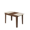 Ver imagem 4 de Mesa de Jantar Extensível 140 cm Naturalle Branco/Imbuia/Off White