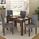 Ver imagem 4 de Mesa de Jantar Extensível 140 cm Naturalle Preto/Imbuia