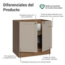Ver imagem 3 de Balcão de Cozinha 80 cm 2 Portas (sem Tampo) Rustic/Crema Vik Madesa