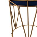 Ver imagem 3 de Puff Multiuso com Mesa Babu 2 em 1 Suede Azul Marinho Base Dourado
