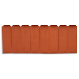 Cabeceira Queen Modulada Arredondada Cama Box Veludo Terracota - 3