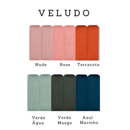 Cabeceira Queen Modulada Arredondada Cama Box Veludo Terracota - 5