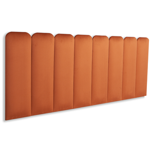 Cabeceira Queen Modulada Arredondada Cama Box Veludo Terracota
