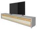 Ver imagem 1 de Rack para TV 2.2 com LED Requinte Cinza com Off White - Gelius Móveis